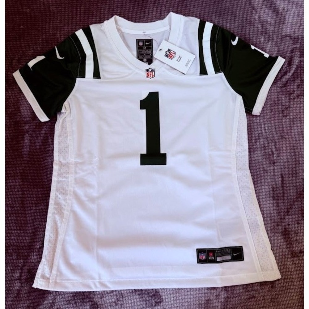 Nike New York Jets Sauce Gardner 1 NFL Jersey White Womens Medium New NWT